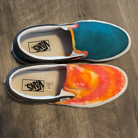 Vans mismatched tie dye slip on shoes men’s size 9 woman’s size 10.5 - Picture 4 of 6
